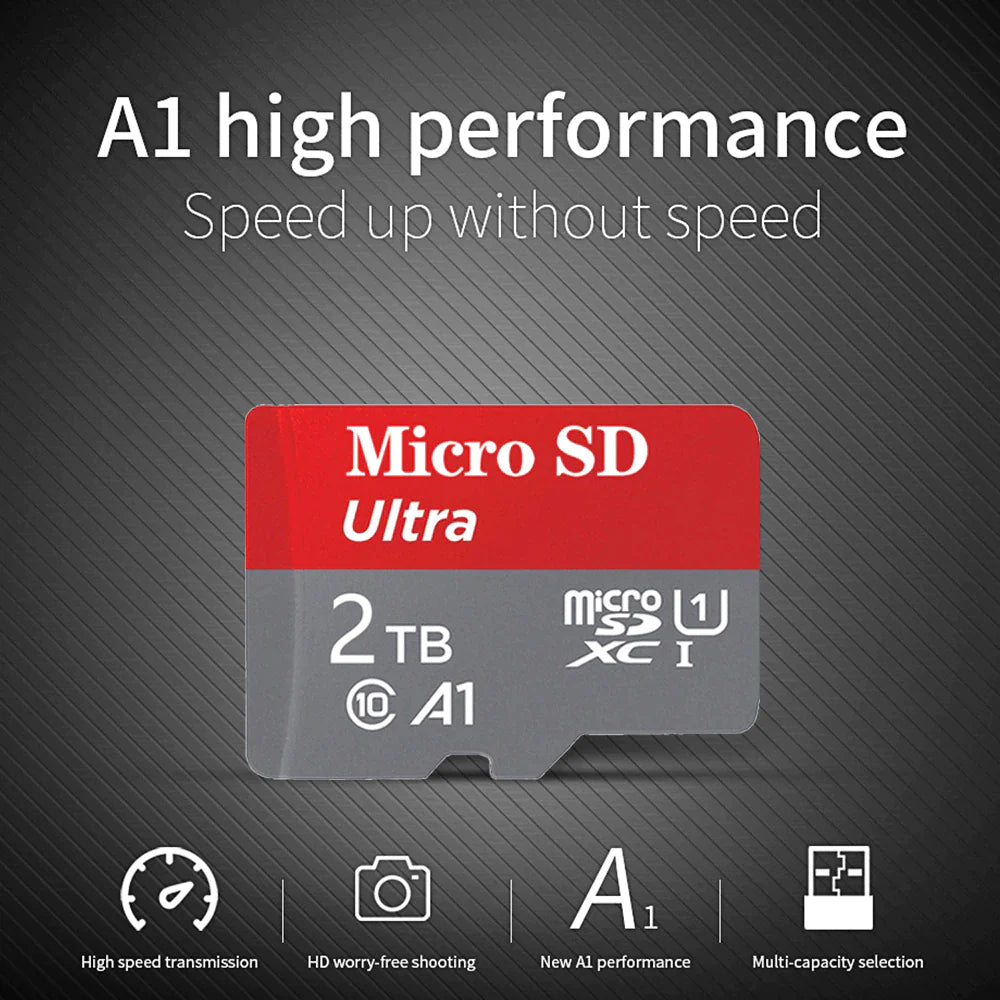 High Speed Micro SD Card 2TB 100% Real Capacity Micro SD / TF Flash Card Memory Card 1TB Micro SD for Phone/Computer/Camera