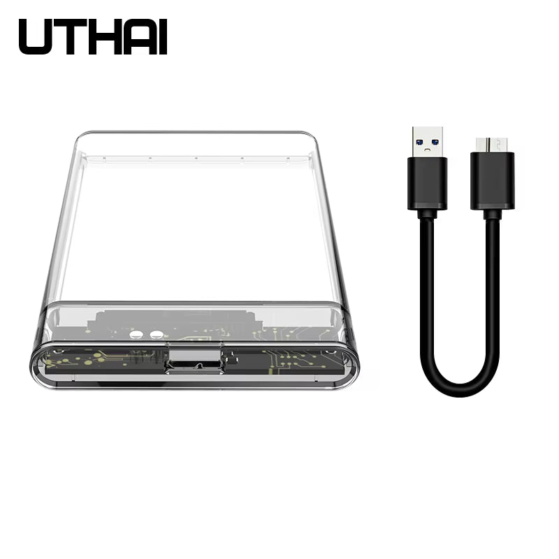 G06 USB3.0/2.0 HDD Enclosure 2.5Inch Serial Port SATA SSD Hard Drive Case Support 6TB Transparent Mobile External HDD Case