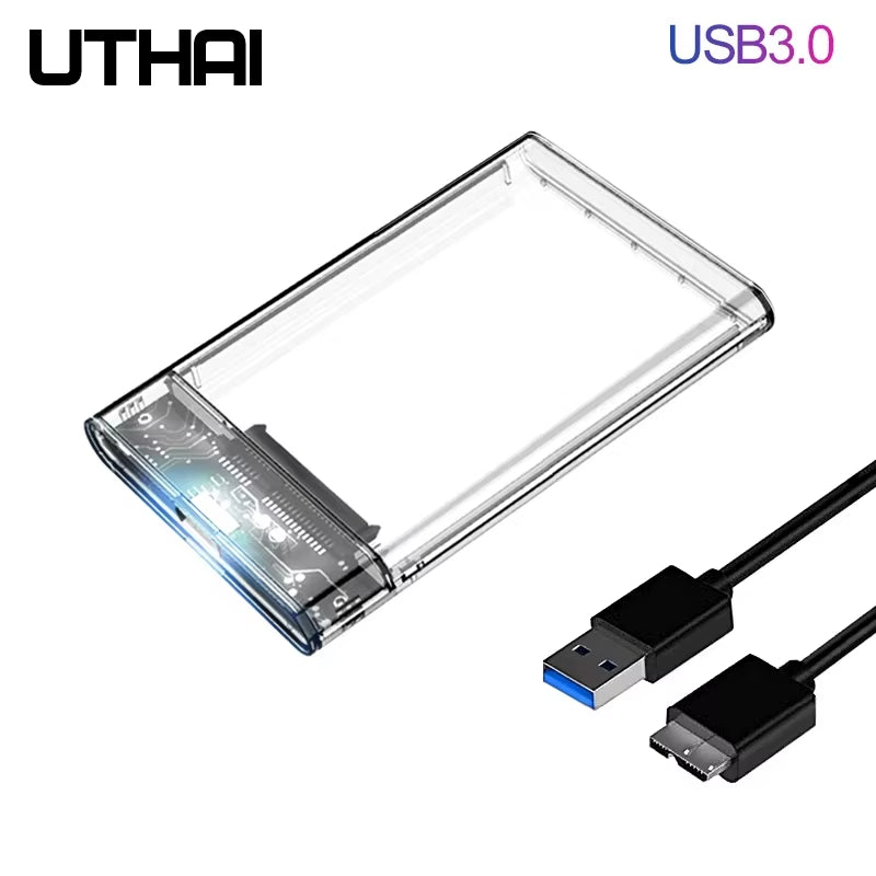 G06 USB3.0/2.0 HDD Enclosure 2.5Inch Serial Port SATA SSD Hard Drive Case Support 6TB Transparent Mobile External HDD Case