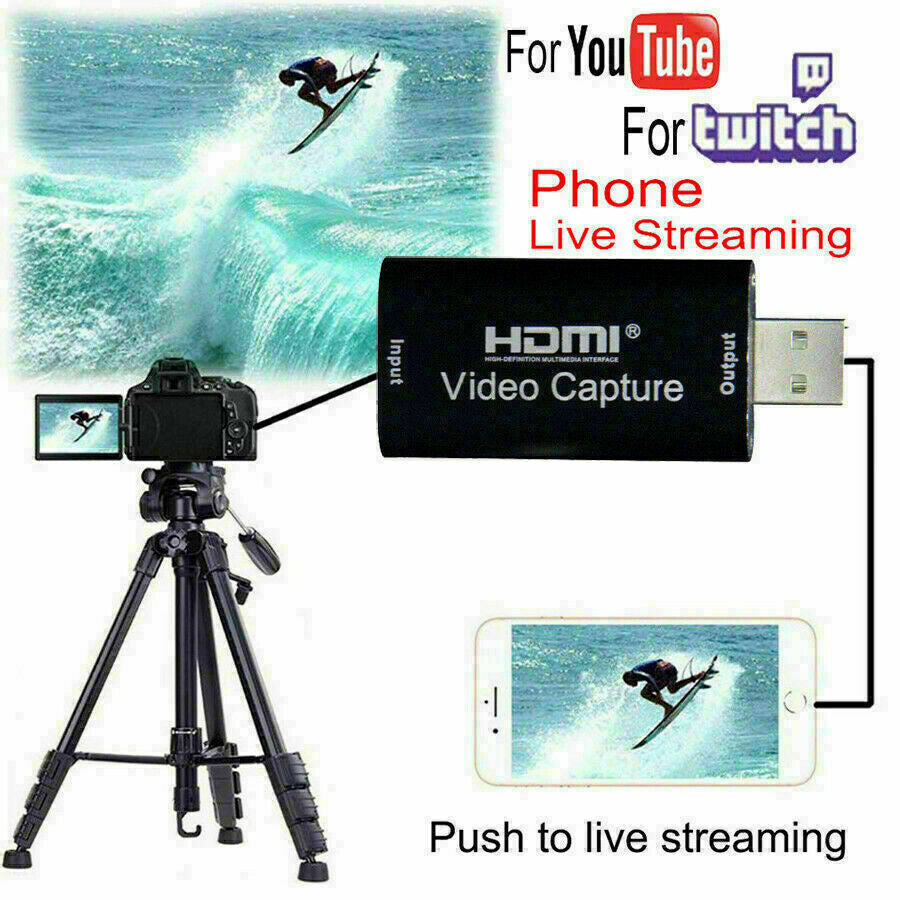 HDMI to USB Video Capture Card 1080P Recorder Phone Game Video Live Streaming US